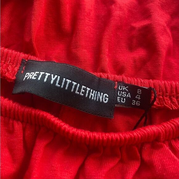 [plt] pretty little thing stretchy off shoulder ruffle mini - Picture 3 of 4
